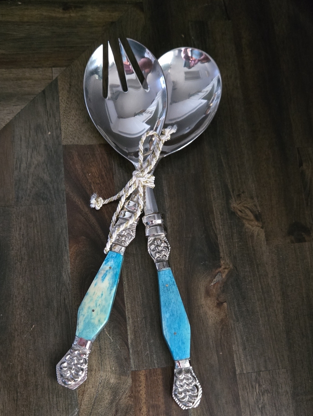 Anthropologie "Resplendent" salad serving set - DISCONTINUED